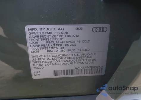 2024 Audi Q5 Premium 40 Tfsi Quattro S Tronic from USA, damaged, VIN WA1ABAFY6R2020170